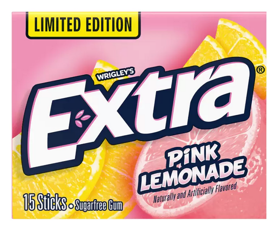 Extra Pink Lemonade Gum 15s Pack of 10