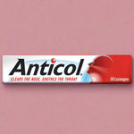 Package of Anticol lozenges for clearing the nose and soothing the throat.