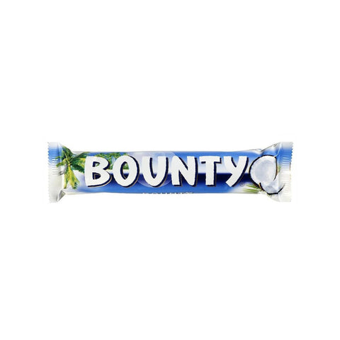 Bounty chocolate bar wrapper featuring a tropical coconut theme.