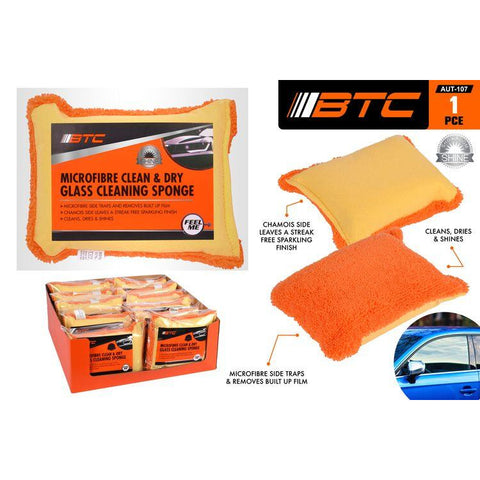 BTC Microfibre Glass Sponge Cloth - Clean & Dry - nutsandsweets.com.au