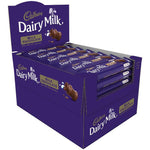 Display box filled with Cadbury Dairy Milk chocolate bars.