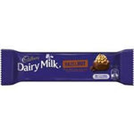 Cadbury Dairy Milk chocolate bar with hazelnut flavor in purple packaging.