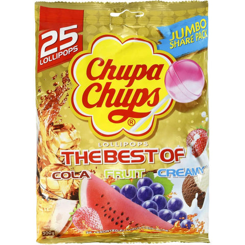 Chupa Chups The Best of 25's Bags x 6 PACK - nutsandsweets.com.au