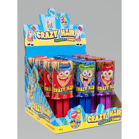 CRAZY HAIR SQUEEEEZE Candy 36g (12 pack) - nutsandsweets.com.au