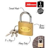 Duramax Brass-Plated Padlock | 38mm Heavy Duty Lock