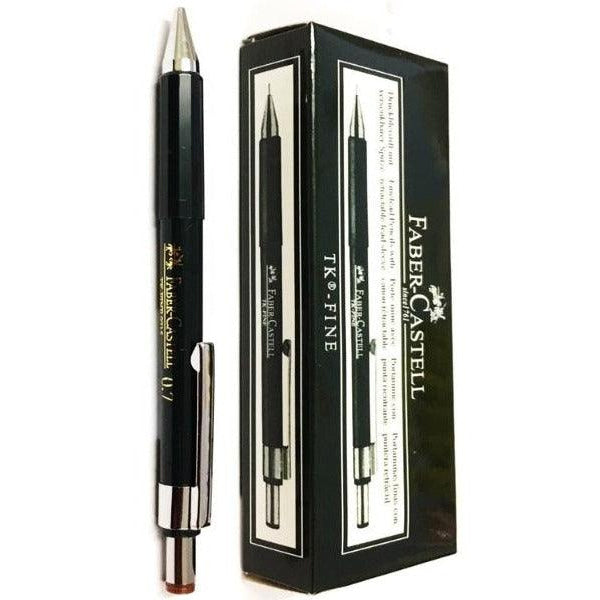 Sleek black and silver mechanical pencil with its packaging box.