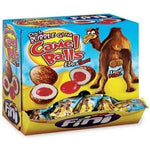 Box of Fini Camel Balls bubble gum candy featuring a cartoon camel.