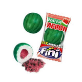 Watermelon-flavored bubble gum candy with a package showing a watermelon design.