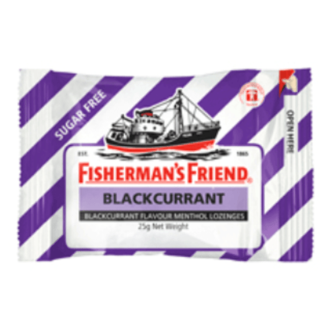 Mints Fisherman's Friend Blackcurrant 25g X 12 - nutsandsweets.com.au