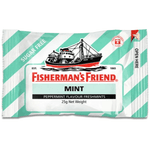 Packet of Fisherman’s Friend mint-flavored sugar-free lozenges.