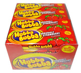 Box of Hubba Bubba ’Seriously Strawberry’ flavored bubble gum.