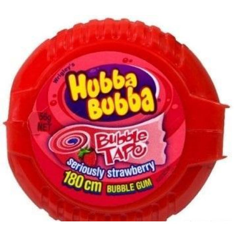 Gum Hubba Bubba Tape Strawberry 56gX12 - nutsandsweets.com.au