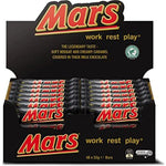 Display box filled with Mars chocolate bars.