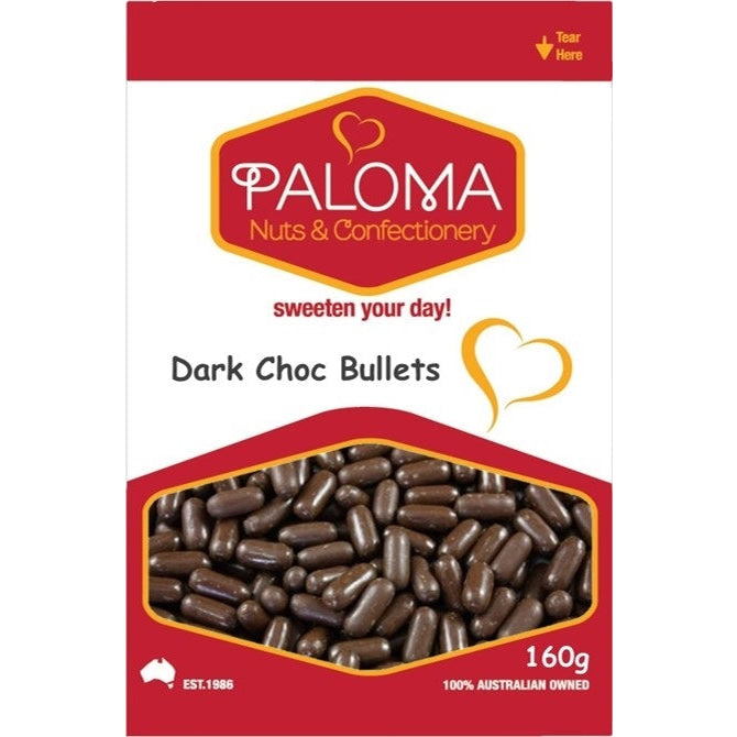 Paloma Dark Choc Bullets - nutsandsweets.com.au