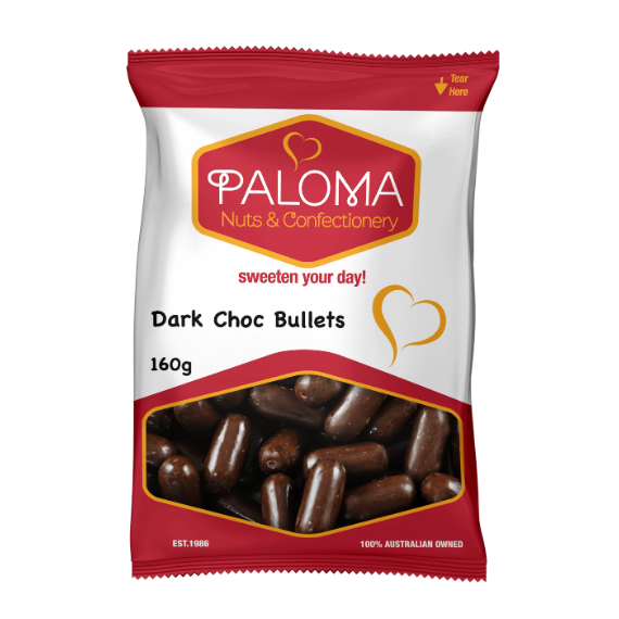 Paloma Dark Choc Bullets - nutsandsweets.com.au