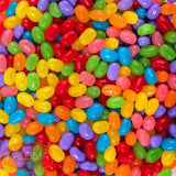 Colorful assortment of jelly beans in various bright hues.