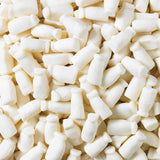 White, cylindrical marshmallow pieces.