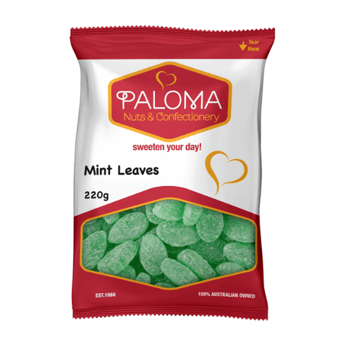 Bag of Paloma brand mint leaves candy weighing 220 grams.