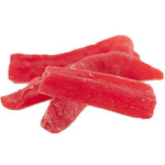 Red licorice candy sticks.