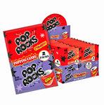 Box of Pop Rocks popping candy with multiple flavor packs displayed.