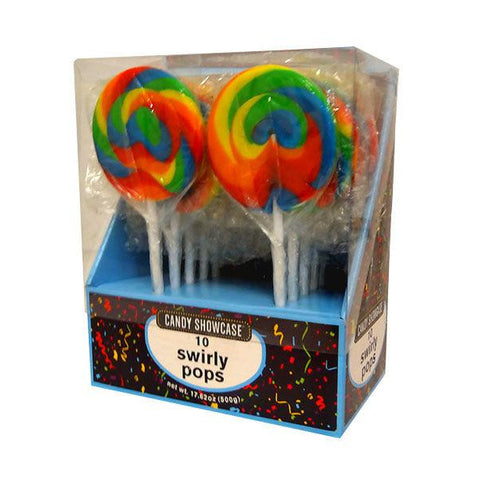 Rainbow Swirly Mega Lollipop 10 pack X 50g - nutsandsweets.com.au