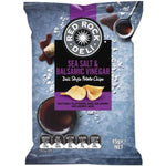 Bag of Red Rock Deli sea salt and balsamic vinegar flavored potato chips.