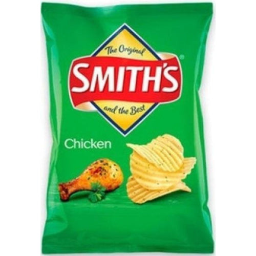 Bag of Smith’s chicken-flavored potato chips.