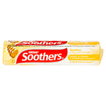 A package of Nestlé Soothers honey and lemon flavored medicated lozenges for sore throats.