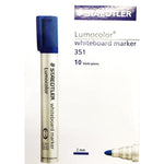 Staedtler Lumocolor Whiteboard Marker Bullet Point Blue 10pk - nutsandsweets.com.au