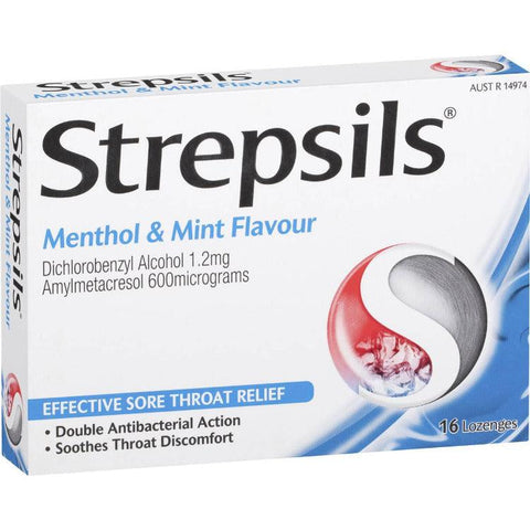 Strepsils | Menthol Mint 16 Lozenges X 12 packs - nutsandsweets.com.au