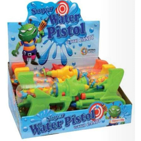 Novelty SUPER WATER PISTOL CANDY 25GX12 - nutsandsweets.com.au