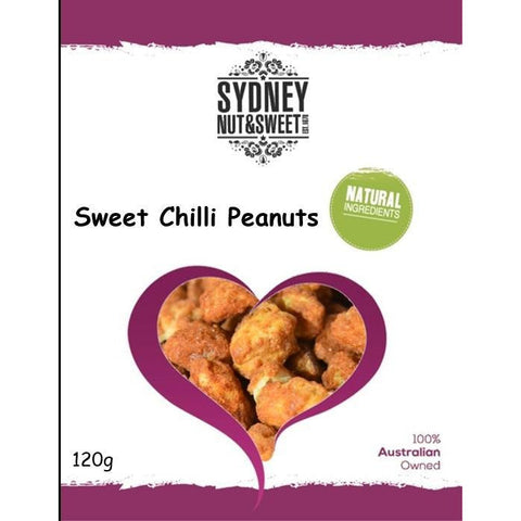 A package of Sweet Chilli Peanuts from Sydney Nut & Sweet Co.