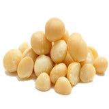 A pile of peeled macadamia nuts.