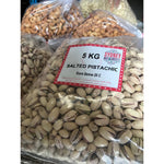 A 5 kg bag of salted pistachios from Sydney Nut & Sweet.