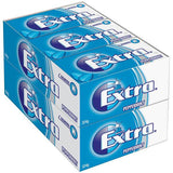 Box of Extra Peppermint chewing gum packs.